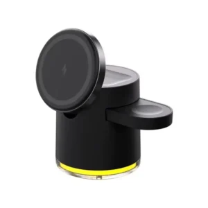 Caricatore Wireless 4 in 1 con Ricarica Rapida QI2 – Base di Ricarica con Luce Notturna per MagSafe iPhone 16, 15, 14 Pro Max, AirPods Pro (2ª-8ª gen) e Apple Watch