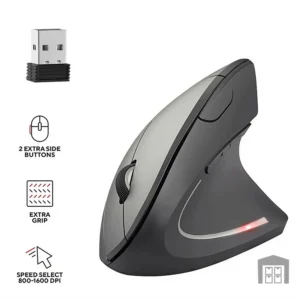 Mouse verticale wireless USB 2.4 GHz ergonomico 800/1200/1600 DPI con 6 pulsanti silenziosi per MacBook, tablet, laptop e PC